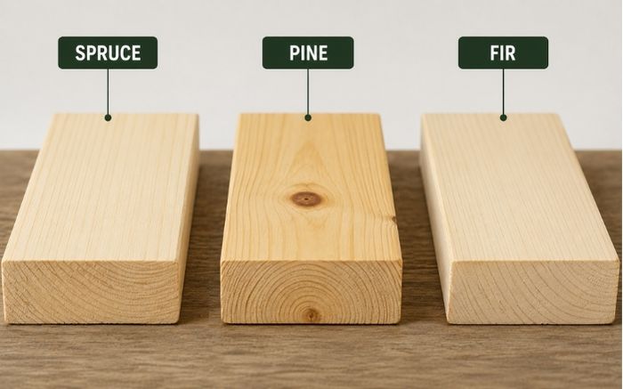 Types of whitewood timber — spruce pine and fir softwood lumber